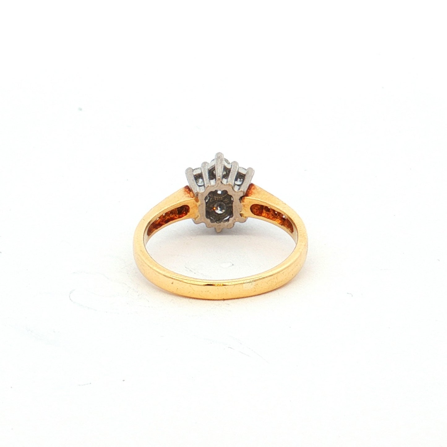 Yellow & White Gold Round Cluster Diamond Ring — Timeless Design