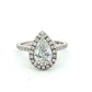 14ct White Gold Pear Lab Diamond Halo Ring