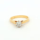 Yellow Gold Round Brilliant Diamond Solitaire  Ring