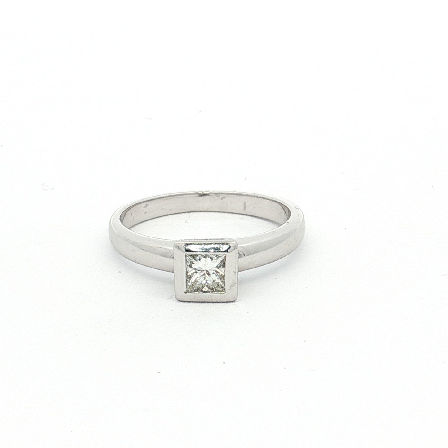 White Gold Princess Cut Diamond Solitaire Ring