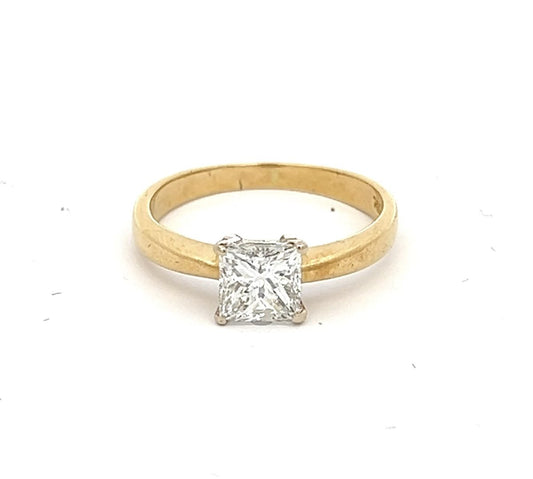 18ct Yellow & White Gold 1.00ct Diamond Solitaire Ring image 0