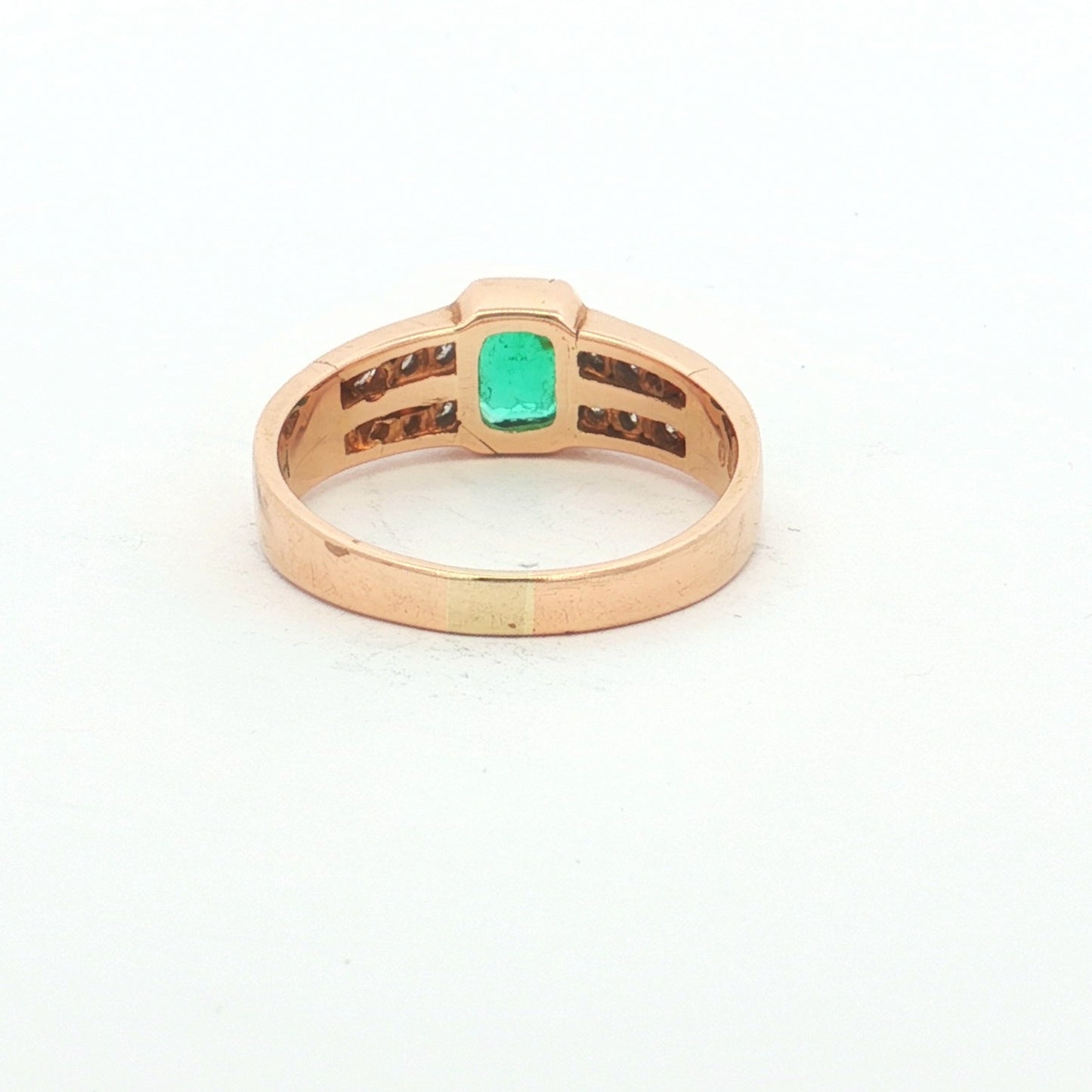 Yellow Gold Emerald & Diamond Ring