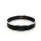 Hermès Emaille PM Black Silver Enamel Bangle