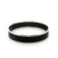 Hermès Emaille PM Black Silver Enamel Bangle