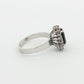 White Gold Sapphire & Diamond Cluster Ring