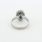 White Gold Sapphire & Diamond Cluster Ring