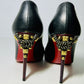 Christian Louboutin Black & Burgundy Studded Heels image 3