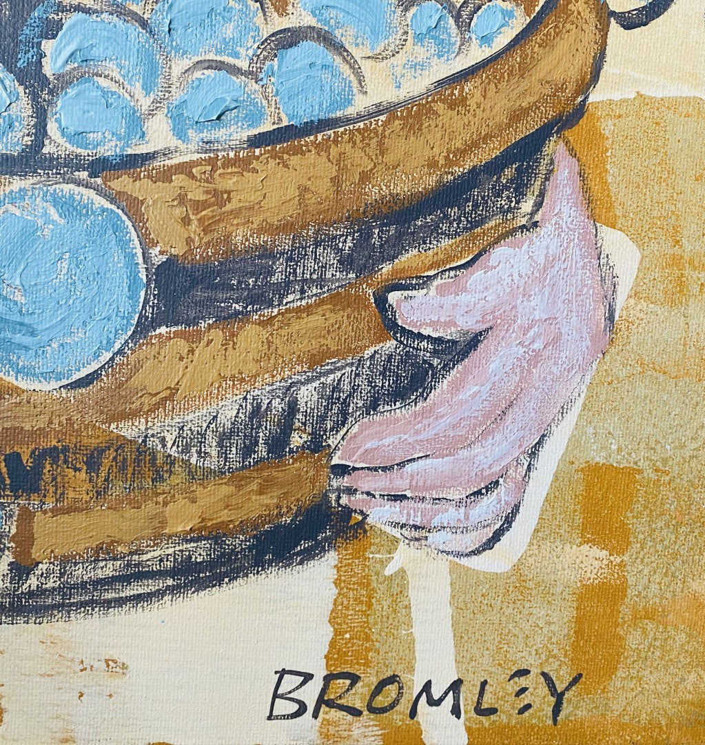 David Bromley 'Boy with Bubbles' Acrylic on Linen Painting152cm x 122cm image 2