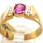 18ct Yellow Gold Pink Sapphire & Diamond Ring image 1