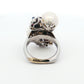 White Gold South Sea Pearl & Gemstone Cluster Ring