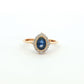 Yellow Gold Blue Sapphire & Diamond Cluster Ring