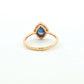 Yellow Gold Blue Sapphire & Diamond Cluster Ring