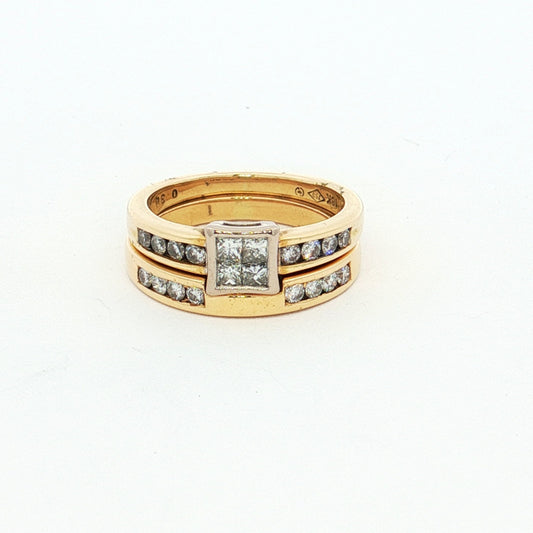 Yellow Gold Diamond Bridal Ring Set