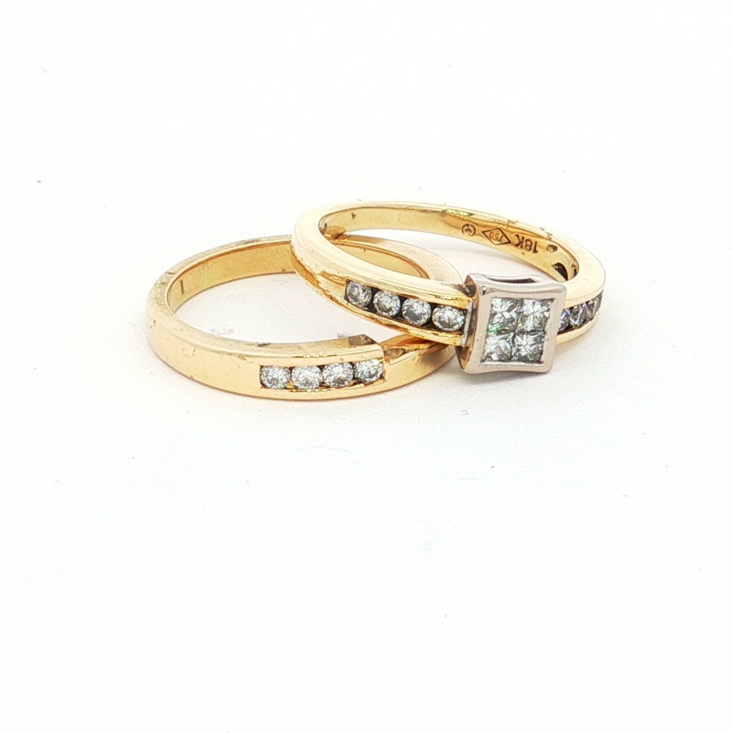 Yellow Gold Diamond Bridal Ring Set
