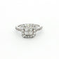White Gold Princess Cut & Round Brilliant Diamond Cluster Ring