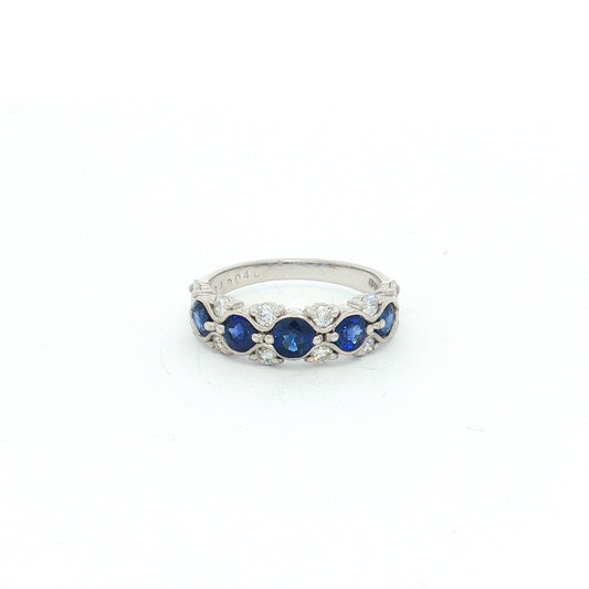 Platinum Sapphire & Diamond Ring
