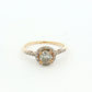 Yellow Gold Round Diamond Cluster Ring