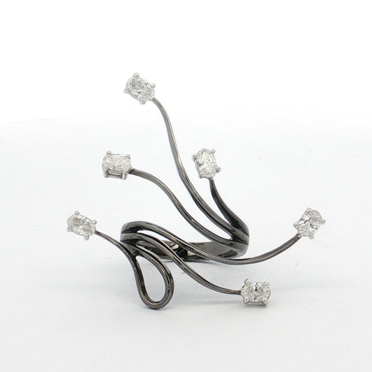 White Gold Black Rhodium Diamond Ring