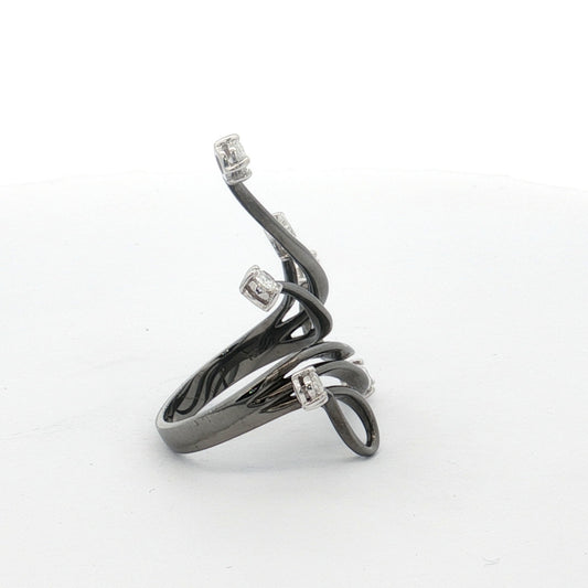 White Gold Black Rhodium Diamond Ring
