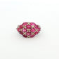 White Gold Ruby & Diamond Dome Ring