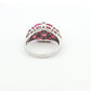 White Gold Ruby & Diamond Dome Ring