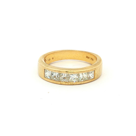 Yellow Gold Princess Cut Diamond Ring