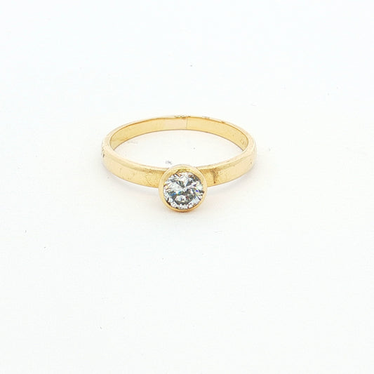 Yellow Gold Solitaire Diamond Ring