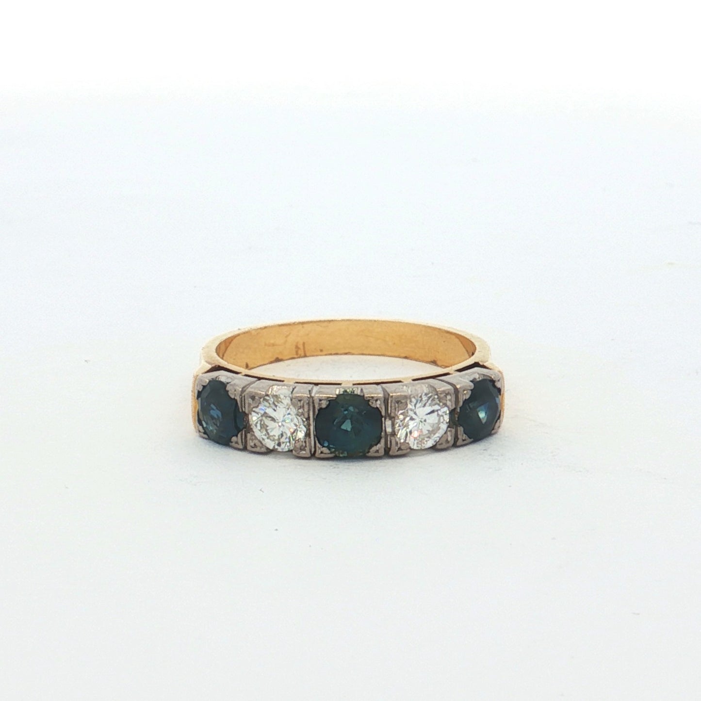 Yellow & White Gold Sapphire & Diamond Ring