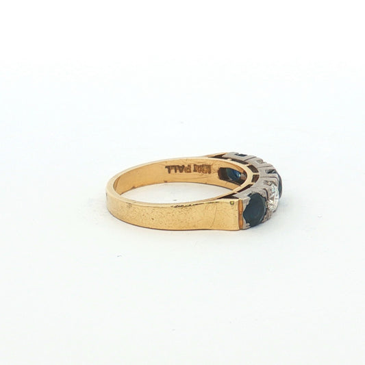 Yellow & White Gold Sapphire & Diamond Ring