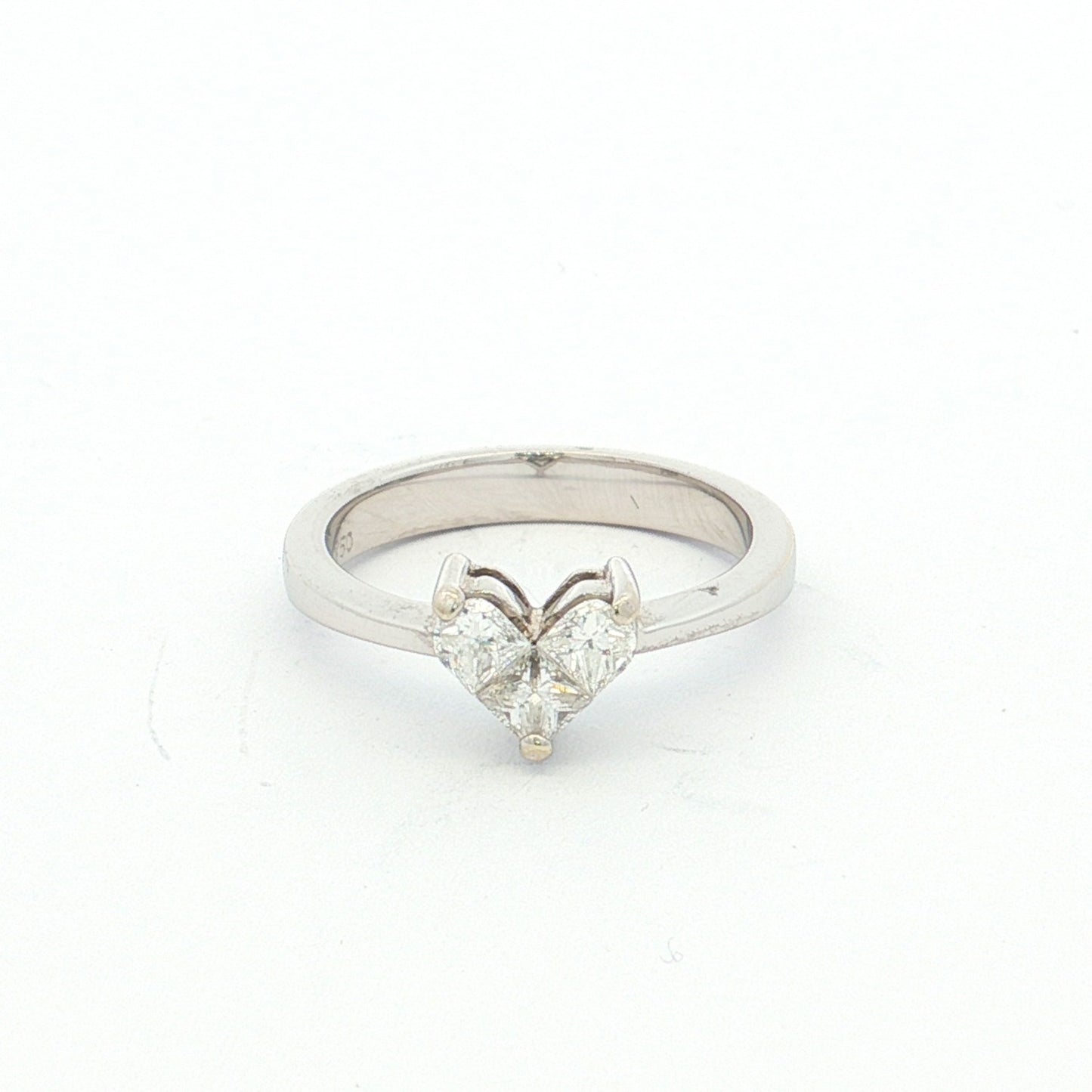 White Gold Heart Diamond Ring