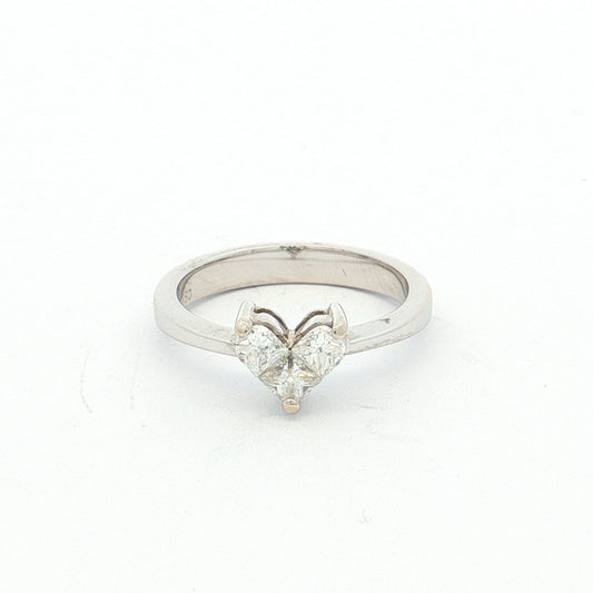 White Gold Heart Diamond Ring