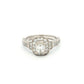 White Gold Emerald-Cut Diamond Cluster Ring