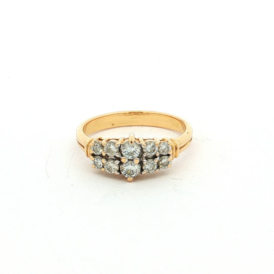 Yellow Gold Multi-Stone Diamond Cluster Ring