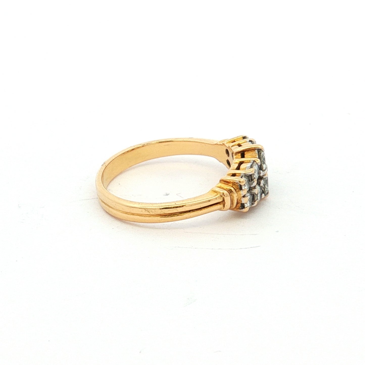 Yellow Gold Multi-Stone Diamond Cluster Ring
