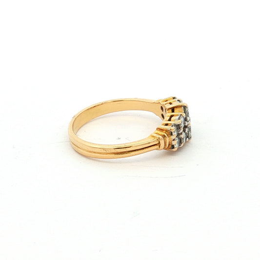 Yellow Gold Multi-Stone Diamond Cluster Ring