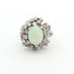 White Gold Crystal Opal & Diamond Cluster Ring