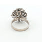 White Gold Crystal Opal & Diamond Cluster Ring