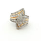Yellow Gold Diamond Cluster Dress Ring