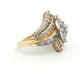 Yellow Gold Diamond Cluster Dress Ring