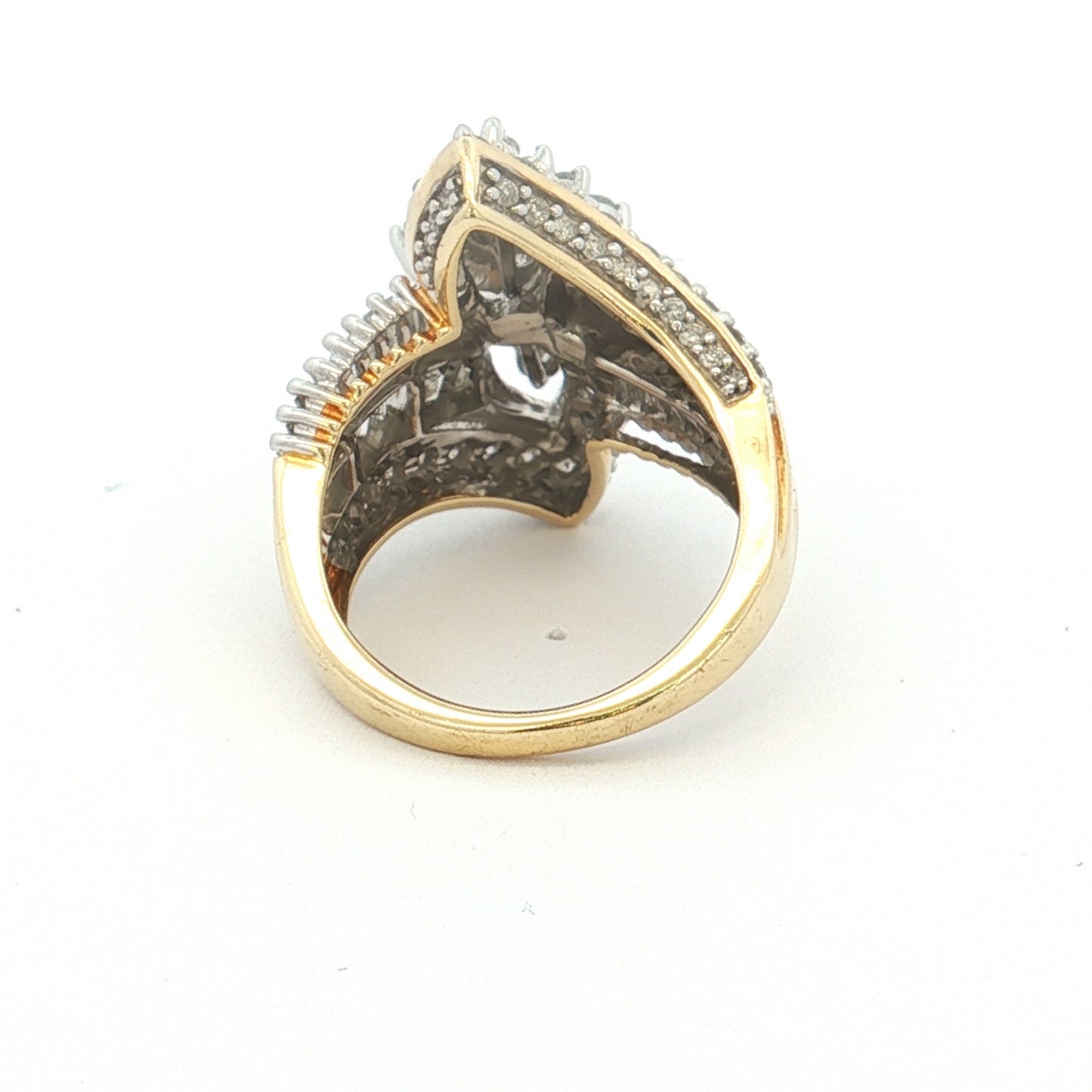 Yellow Gold Diamond Cluster Dress Ring