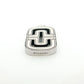 Bvlgari White & Black Enamel Sterling Silver Pendant