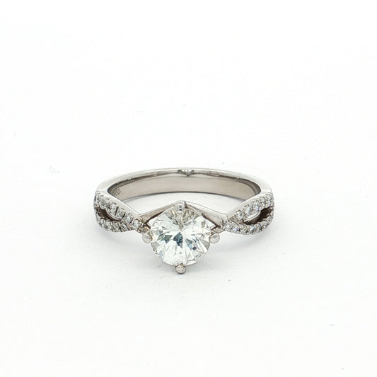 Platinum Sapphire & Diamond Ring