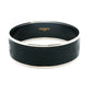 Hermès Wide Black Enamel Silver Bangle