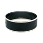 Hermès Wide Black Enamel Silver Bangle