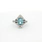 Natural Aquamarine & Blue Sapphire Diamond Ring