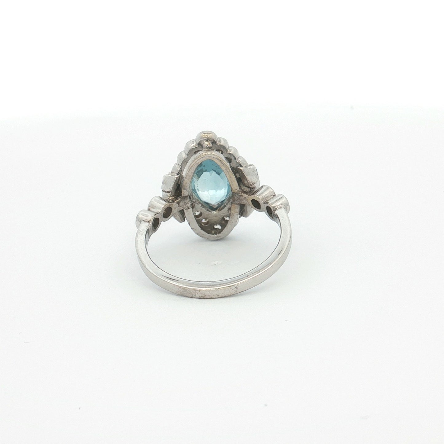 Natural Aquamarine & Blue Sapphire Diamond Ring