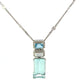 18ct White Gold 8.10ct Aquamarine & 0.53ct Diamond Pendant with Fancy Curb Link Chain Necklet image 0