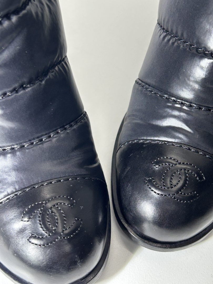 Chanel Quilted Puffy Leather Ankle Boots image 5