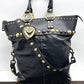 Vintage Gucci Babouska Heart Large Black Studded Leather Tote/Shopper Bag image 1