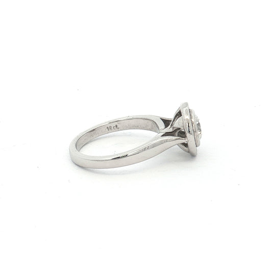 White Gold 0.80ct Diamond Halo Engagement Ring